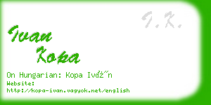 ivan kopa business card